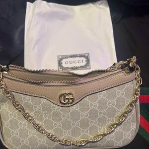 Gucci Beige Mini Bag with Gold Chain